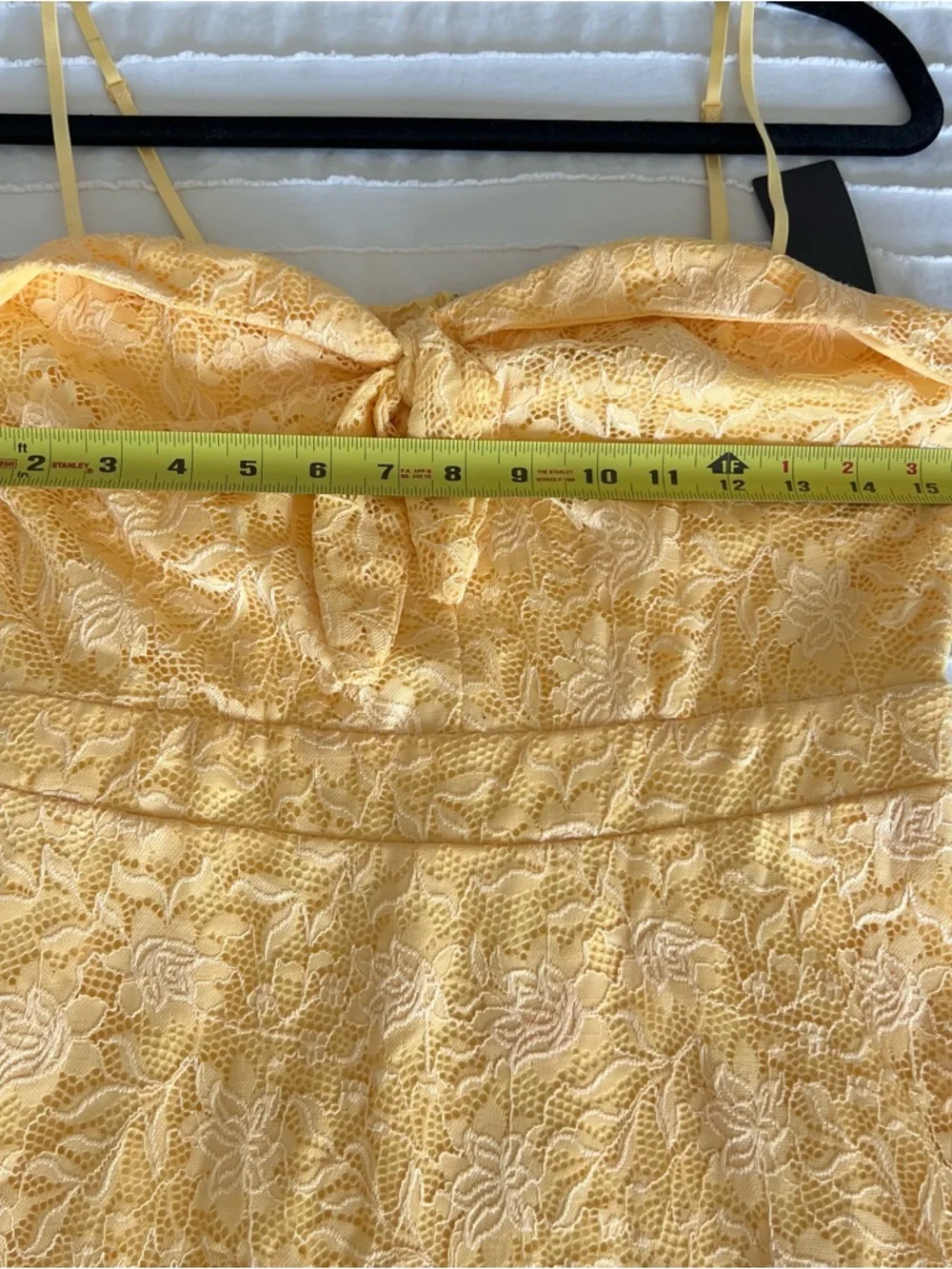 NWT City Studio yellow juniors lace overlay sleeveless tie front dress size 11